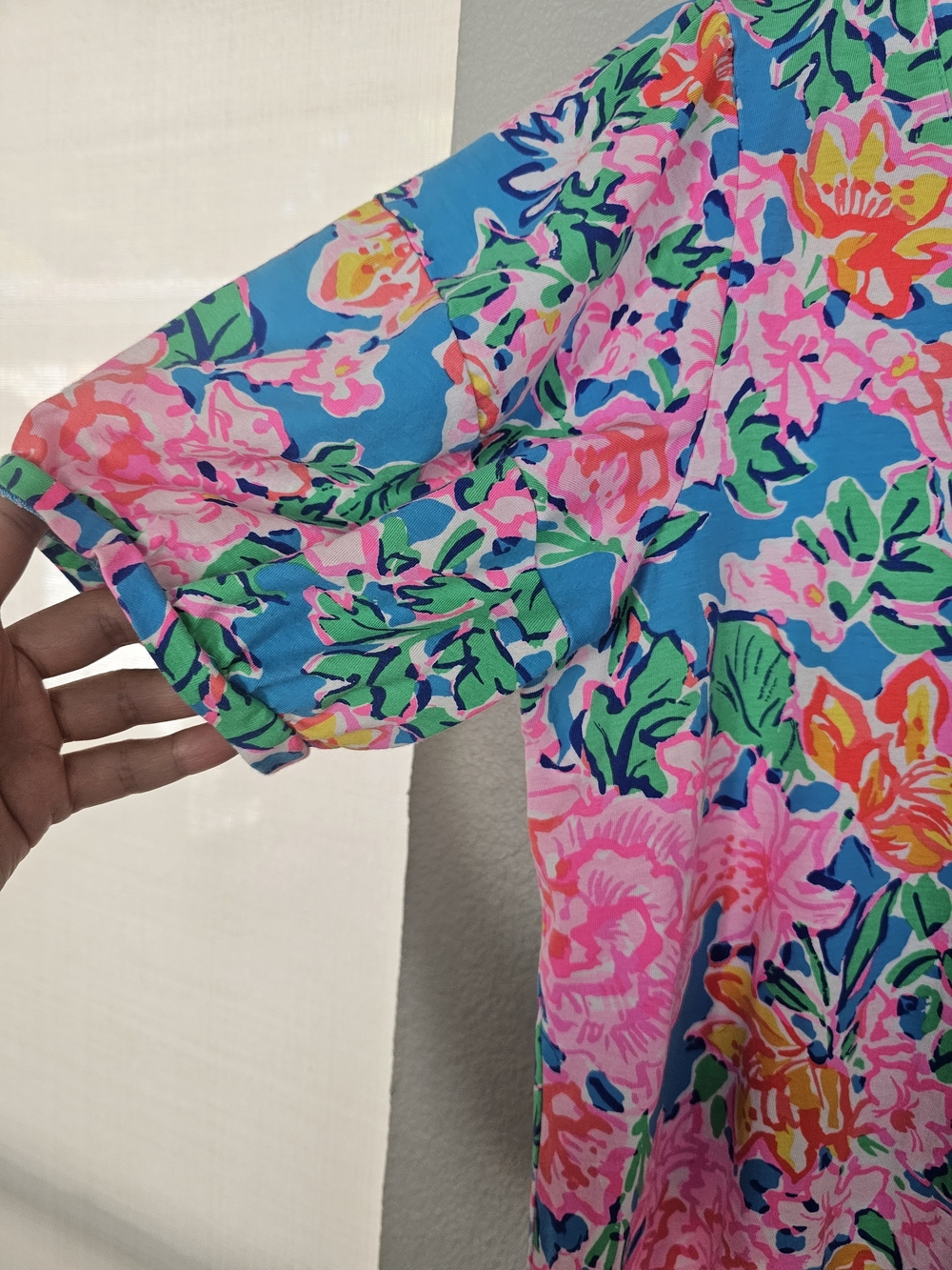 Lilly Pulitzer Turquoise Floral V-Neck Midi Dress - Picture 5 of 7